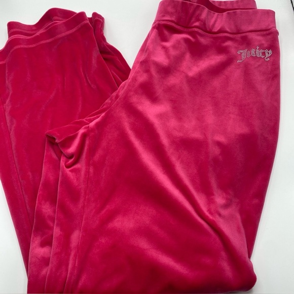 Pink juicy couture velour  wide leg flare low rise sweatpants size Y2K XL - Picture 1 of 5